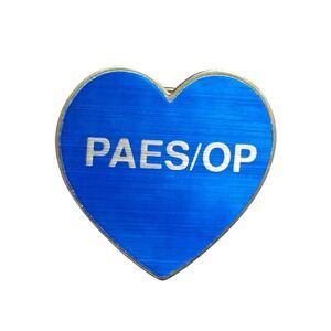 Vintage Union Made USA PAES/OP Blue Heart Enamel Lapel Pin Retro Collectible